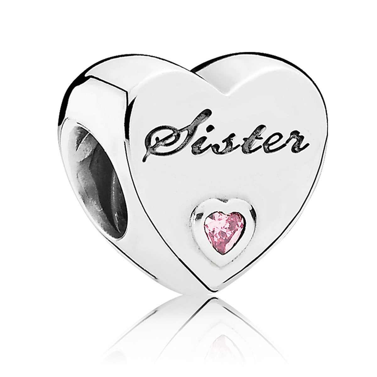 Pandora Sister's Love with Pink CZ Charm