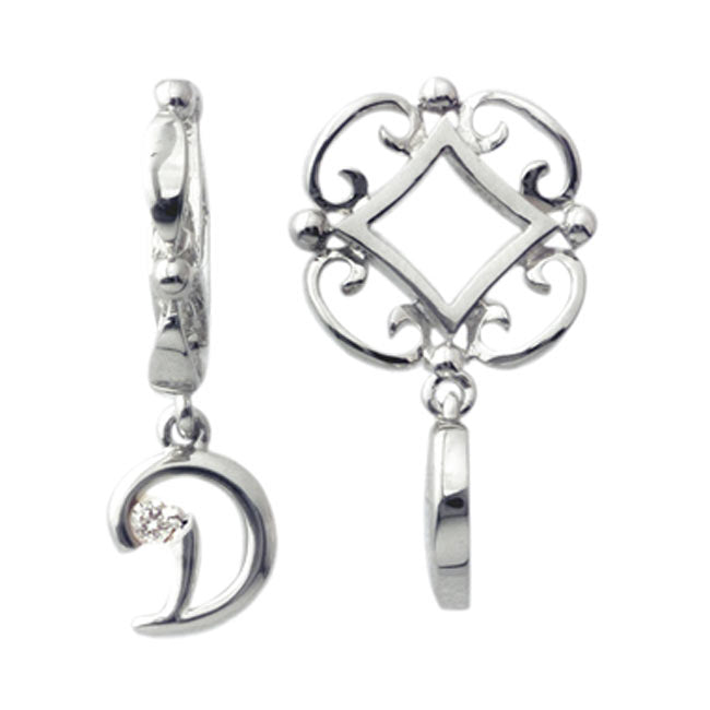 Storywheels 14K White Gold D Dangle