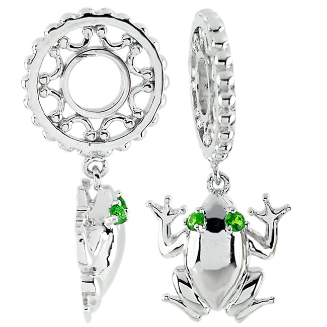 Storywheels Frog with Diopside Dangle Sterling Silver Wheel-332674
