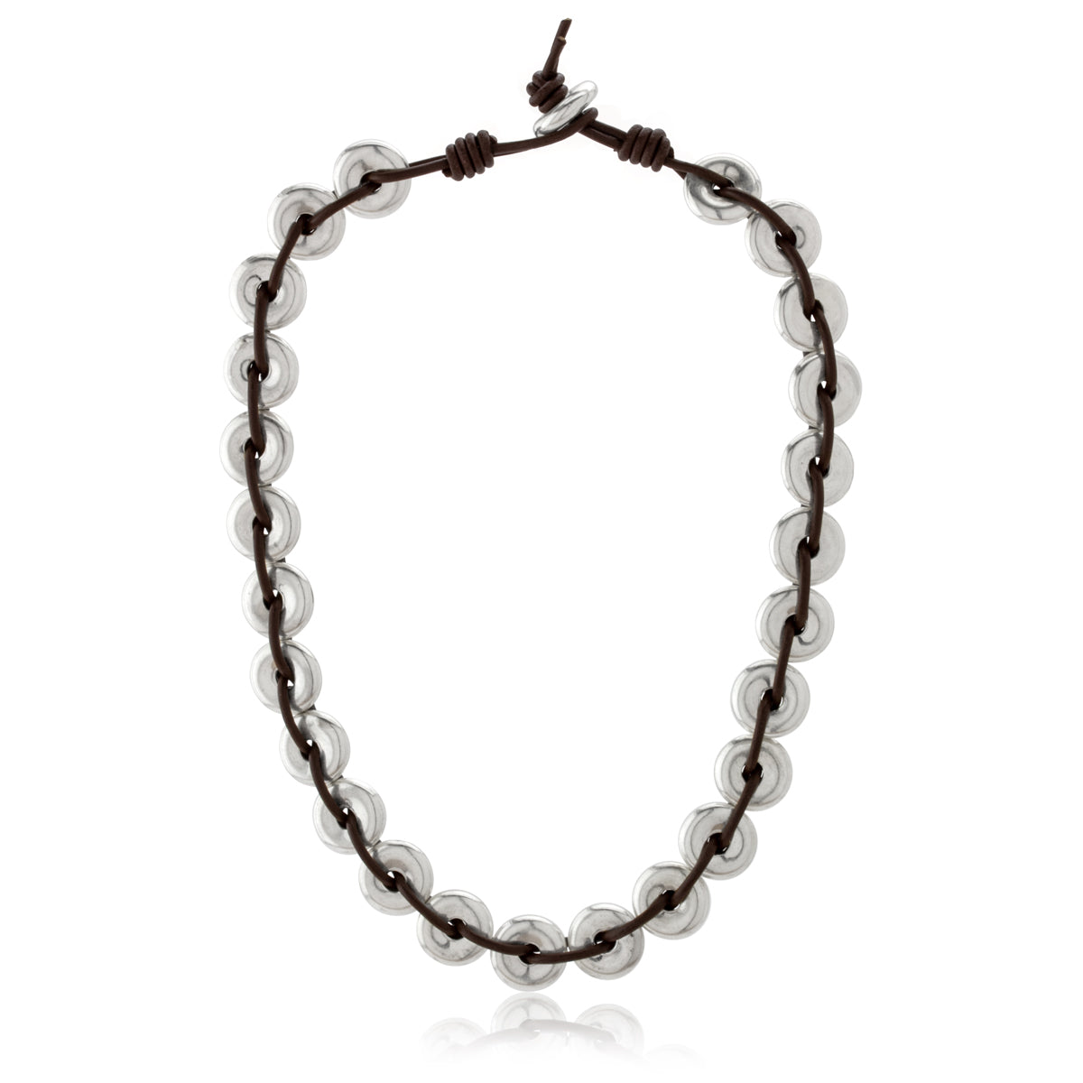 Greek Leather Donut Necklace