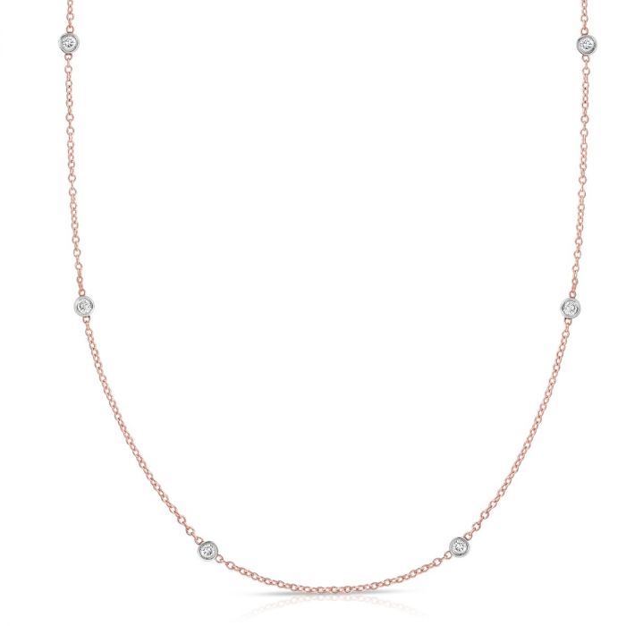14K Gold .25ct Diamonds By The Yard Necklace