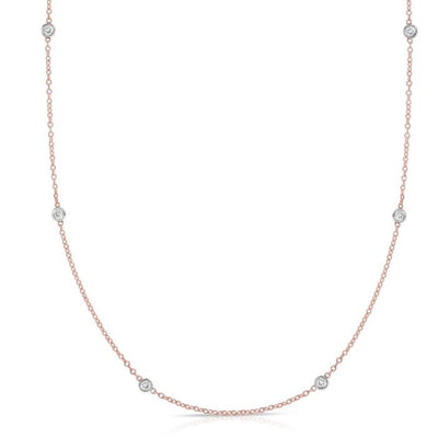 14K Gold .25ct Diamonds By The Yard Necklace