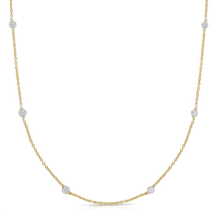 14K Gold .25ct Diamonds By The Yard Necklace