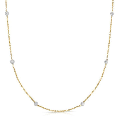14K Gold .25ct Diamonds By The Yard Necklace