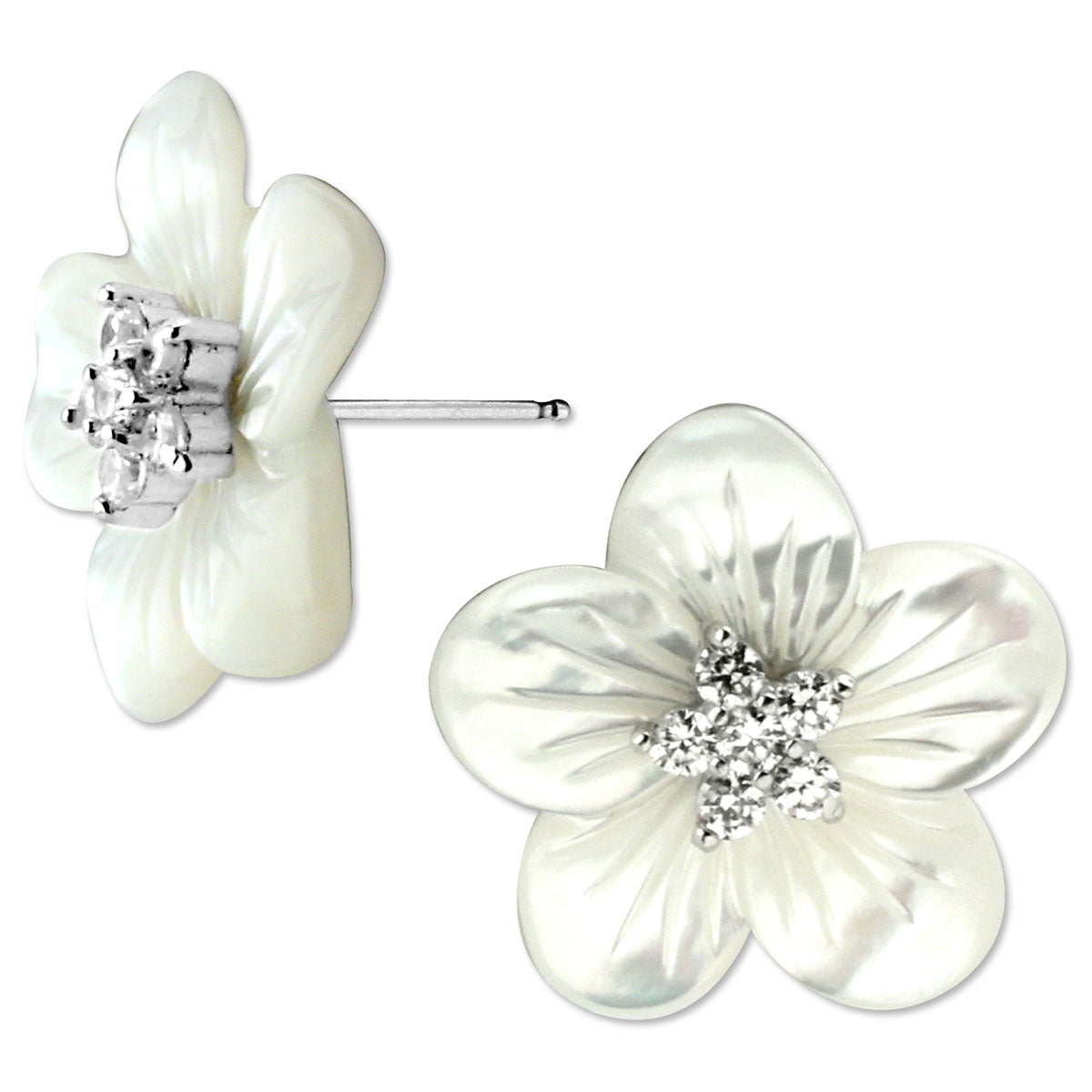 Mother of Pearl Flower Earrings-344412