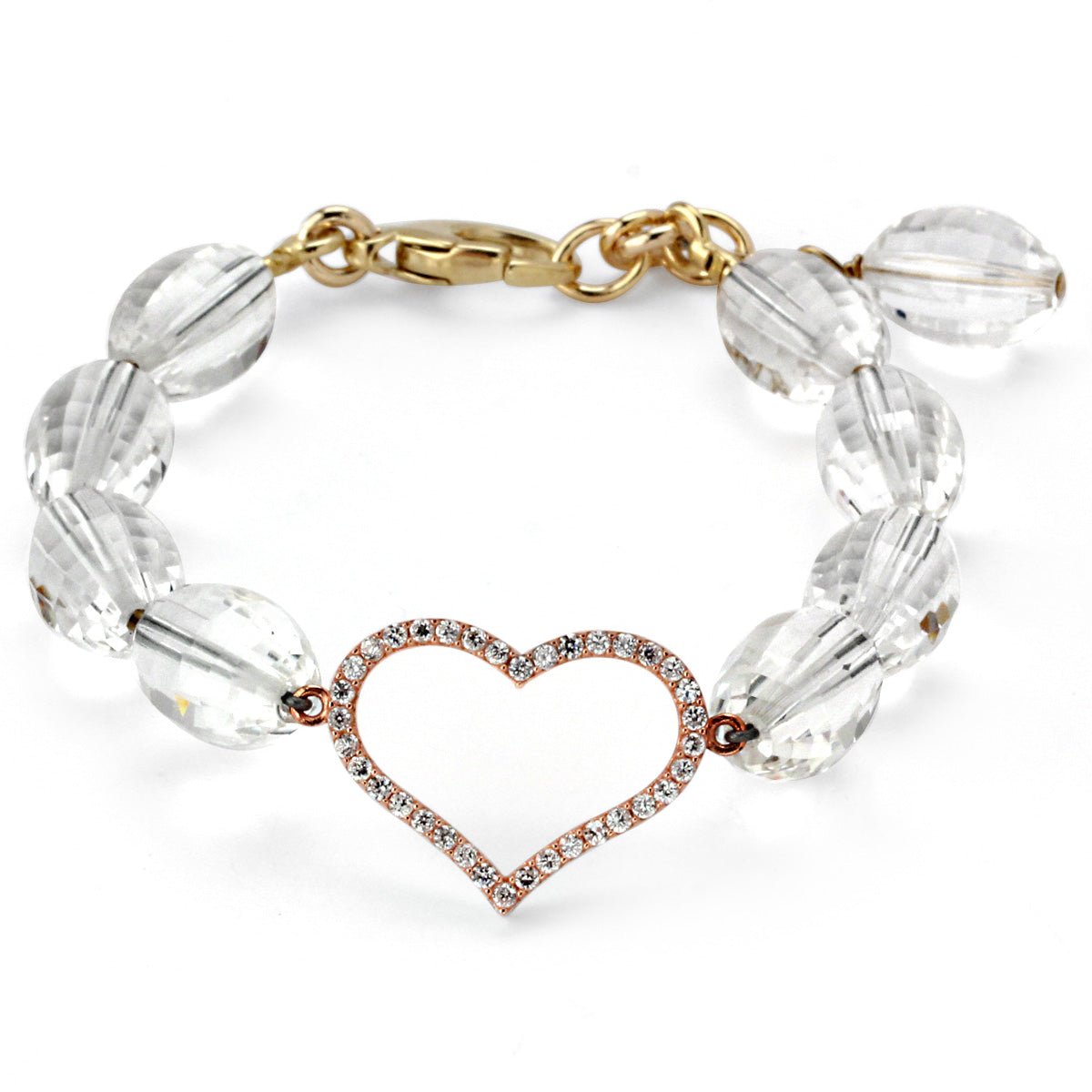 Lollies Clear Quartz Heart Bracelet-345396