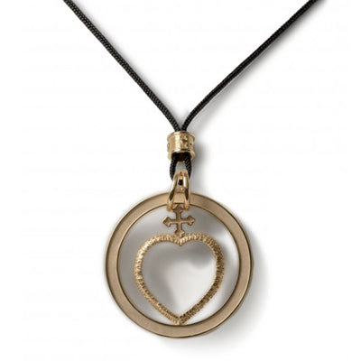 Our Father Gold Heart Necklace-605-1261
