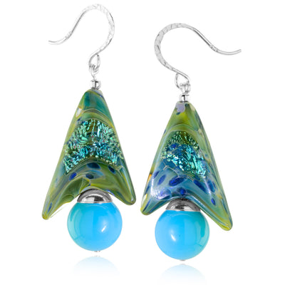 The Goddess Collection Faux Turquoise & Glass Earrings