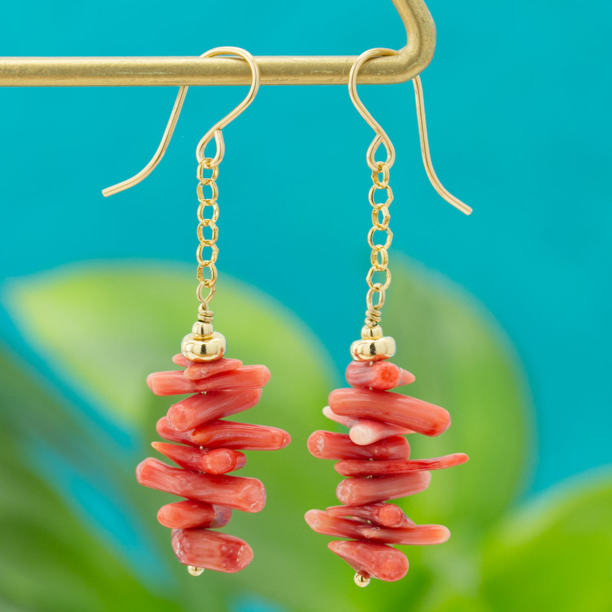 Impressionist Collection Coral Stick Earrings