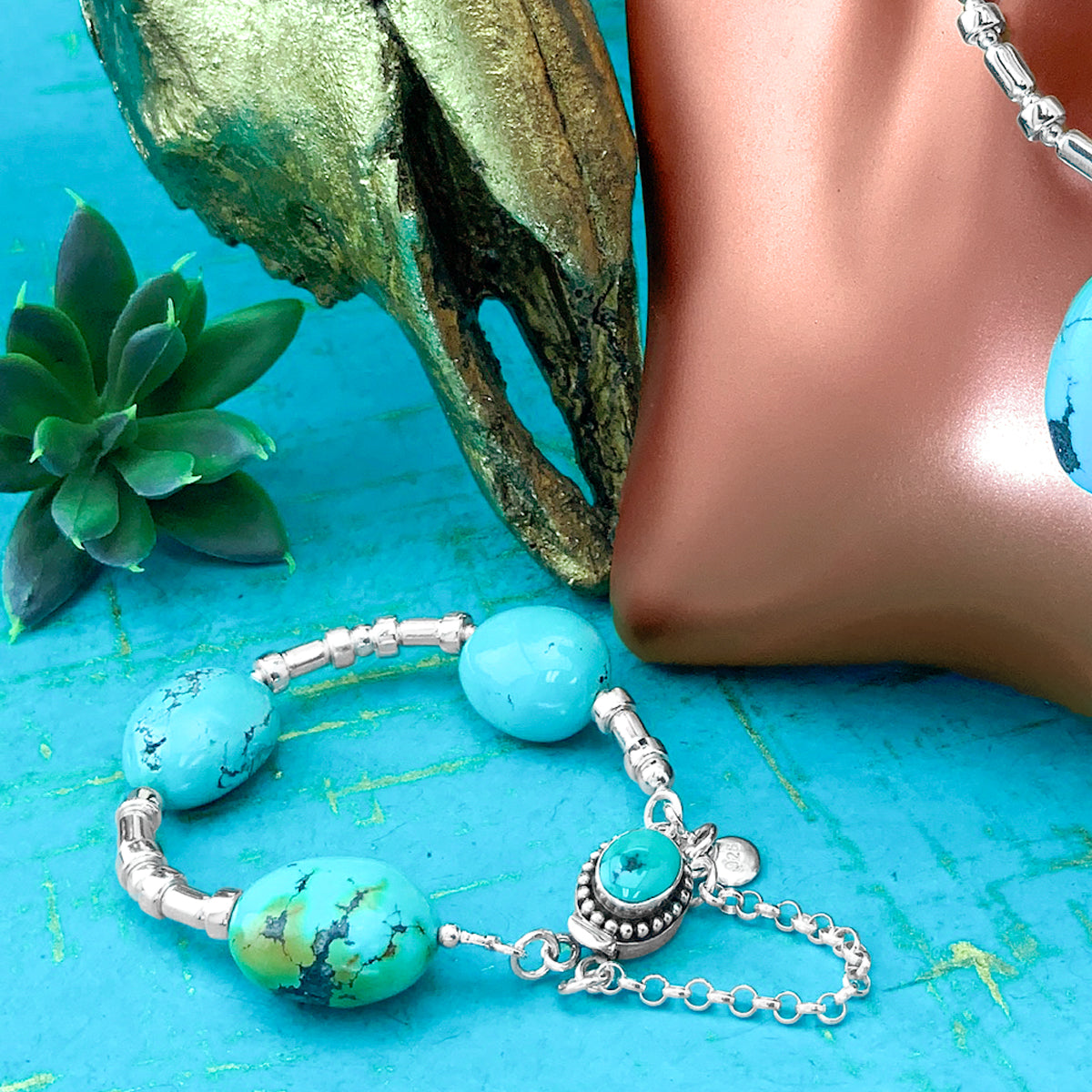 Chinese Turquoise Nugget Bracelet