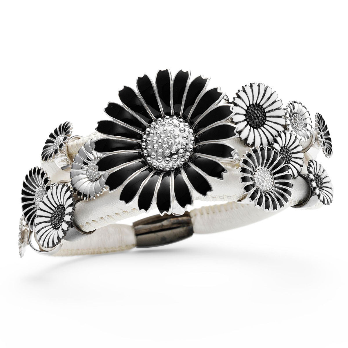 STORY by Kranz & Ziegler Black and Sterling Silver Daisy Brooch RETIRED ONLY 4 LEFT!