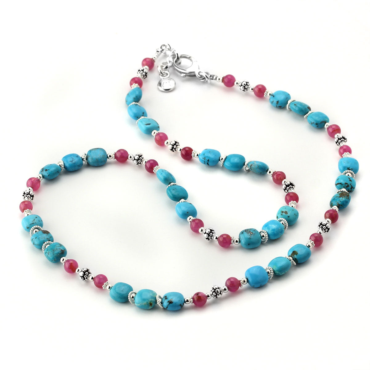 Turquoise & Star Rubies Triple Wrap Bracelet-348268