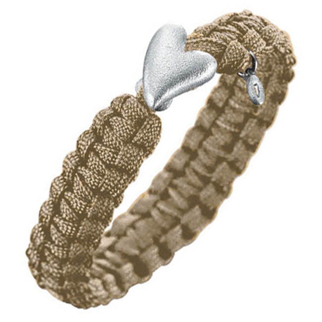 Soldier Sand Silver Heart Clasp Bracelet