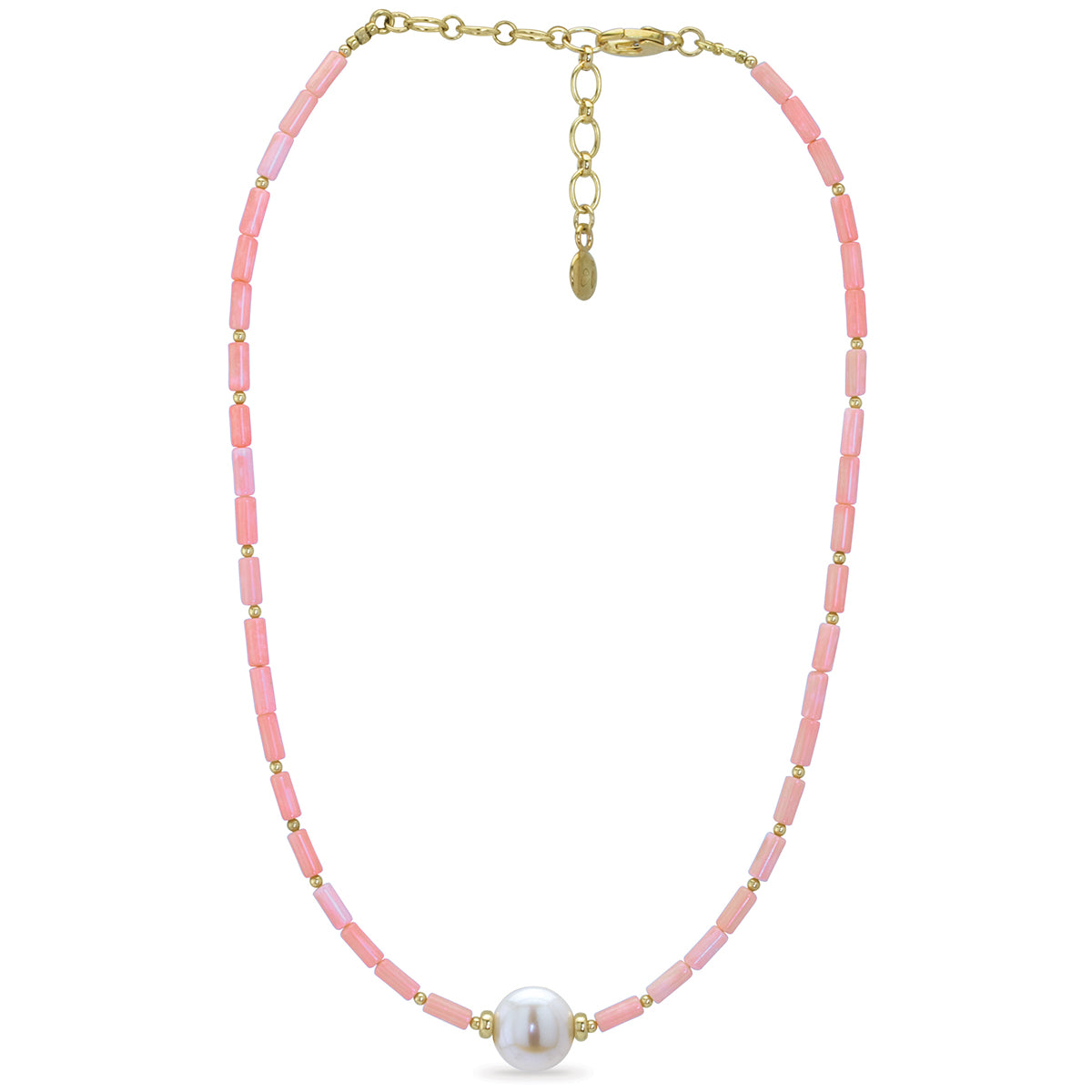 Impressionist Collection Coral & Pearl Necklace