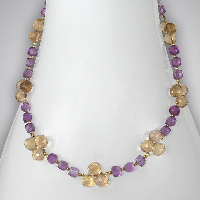 Amethyst and Whiskey Quartz Necklace-294447