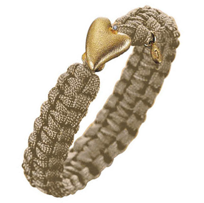Soldier Sand Gold Heart & Diamond Clasp Bracelet