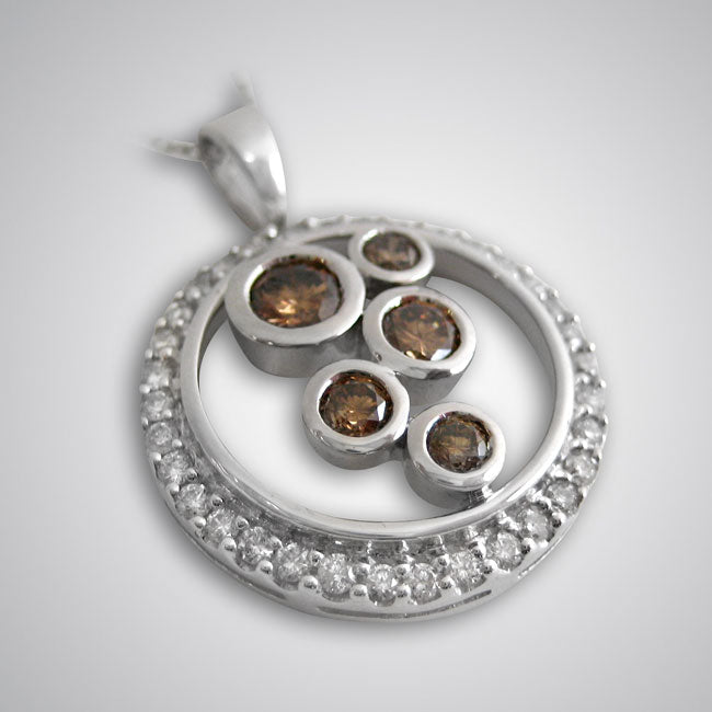 Cognac Diamond Pendant-290227