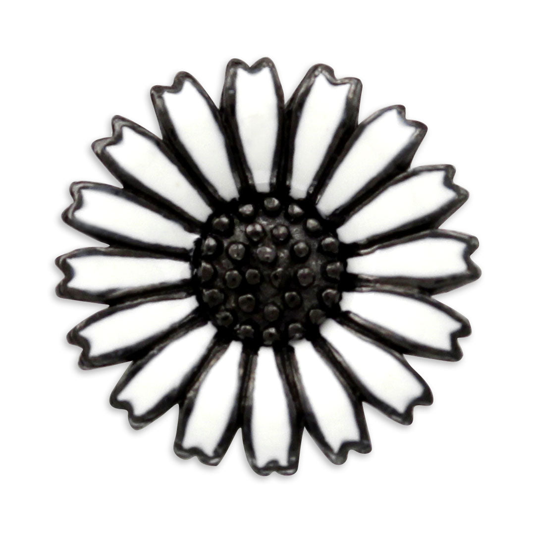 STORY by Kranz & Ziegler Black Rhodium White Daisy Button