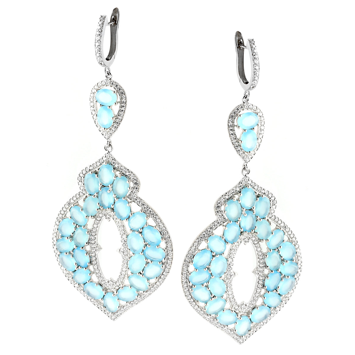 Ocean Chalcedony Earrings-347211