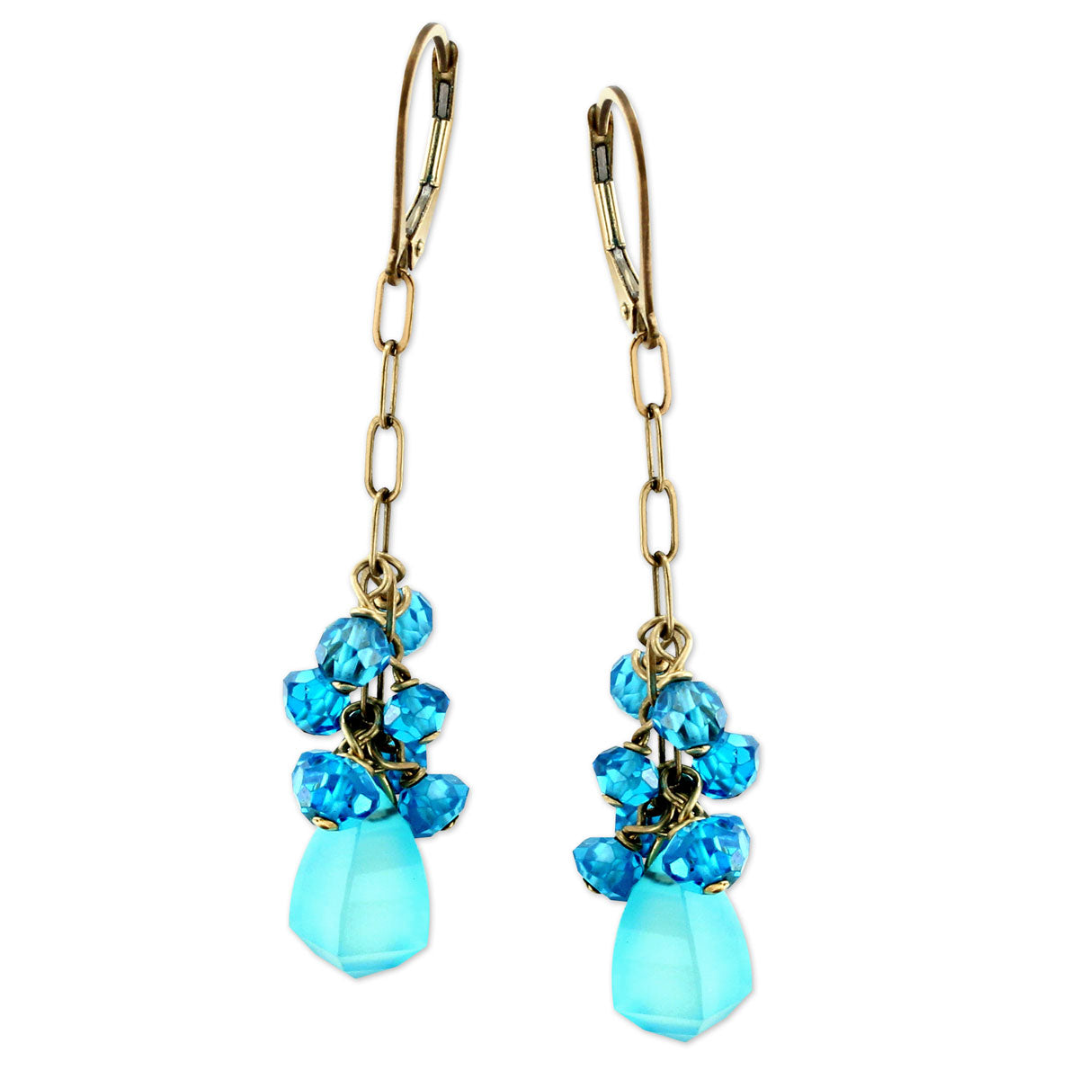 Swiss Blue Topaz & Ocean Chalcedony Earrings-227384