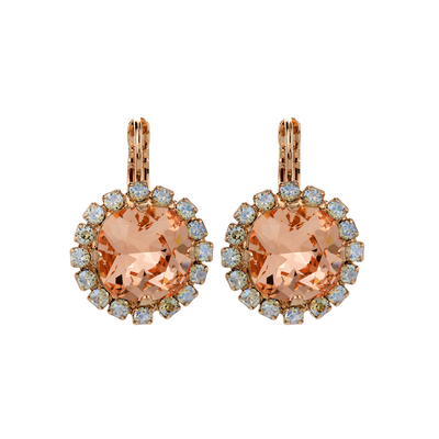 Mariana Cushion Cut Cluster "Peace" Leverback Earrings