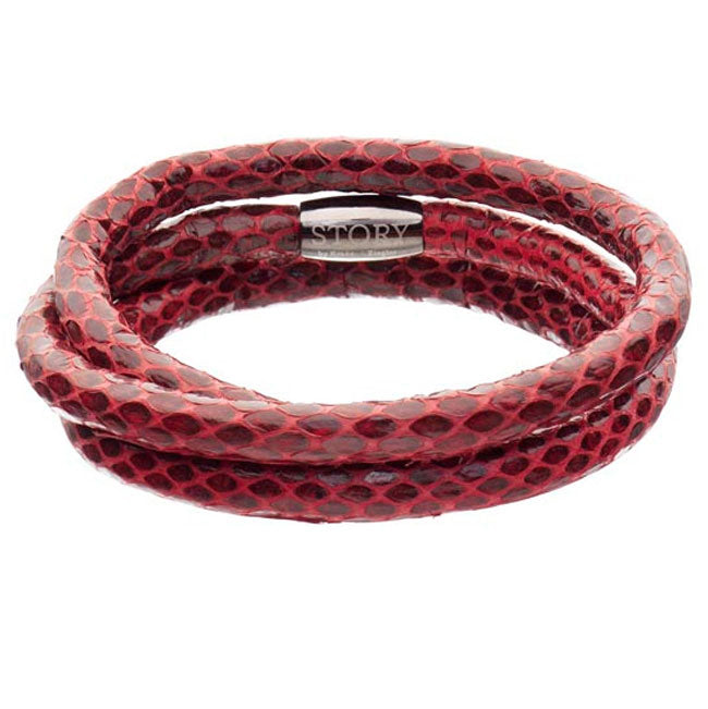 STORY by Kranz & Ziegler Triple Wrap Red Snakeskin Bracelet RETIRED ONLY 1 LEFT!