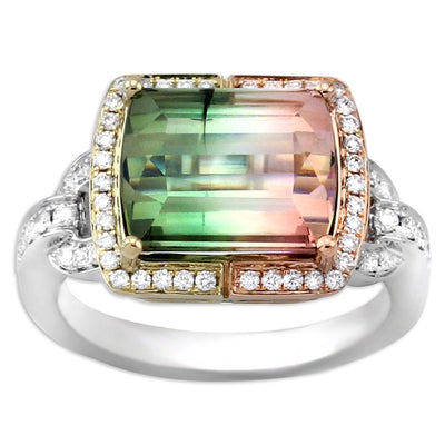 Bi-Color Tourmaline Ring-341264