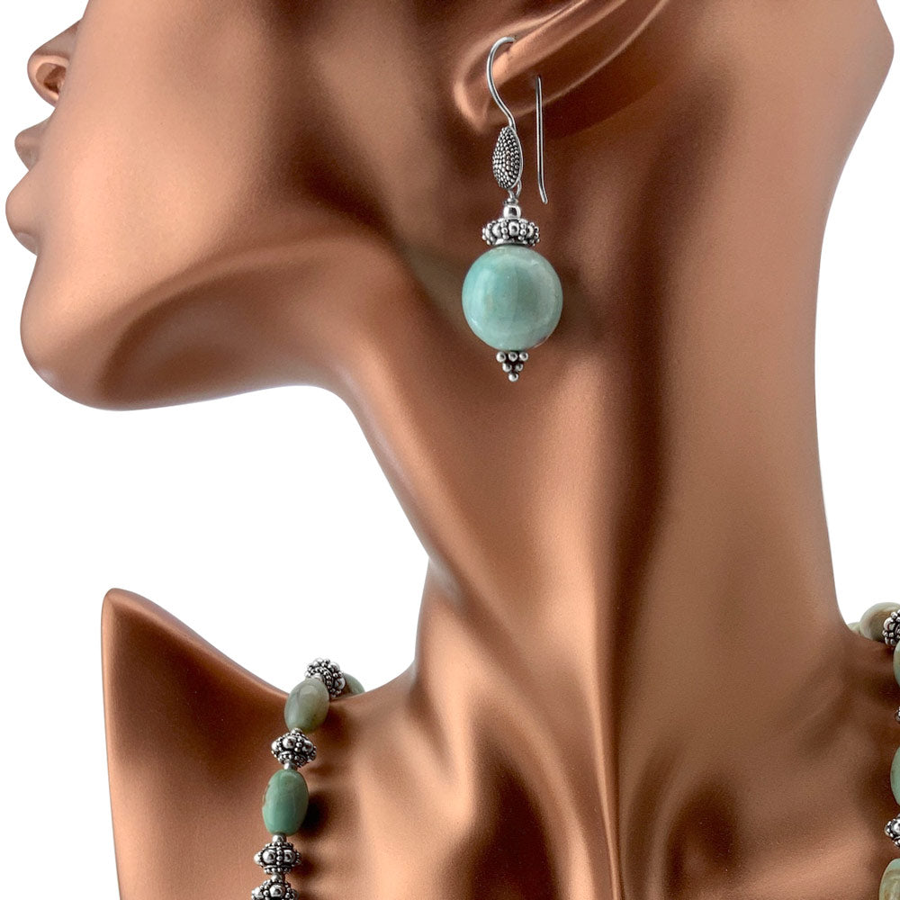 Terra Agate & Bali Silver Drops