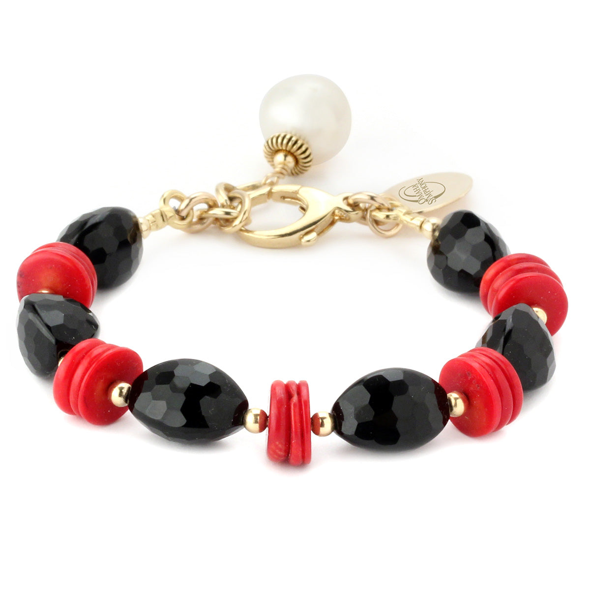 Omaha Symphony Onyx & Coral Bracelet-345407