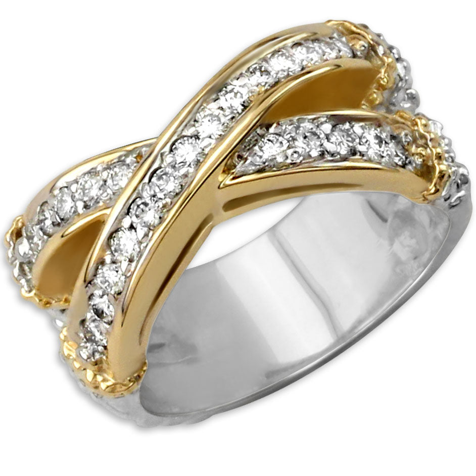 Criss-Cross Diamond Ring-130-191