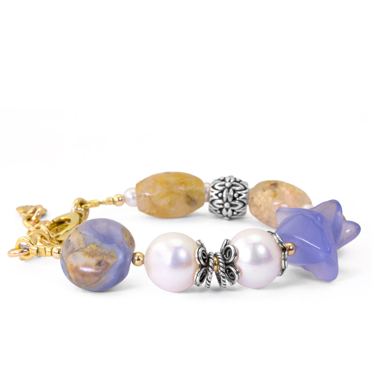 Impressionist Collection Carved Jasper & Chalcedony Bracelet