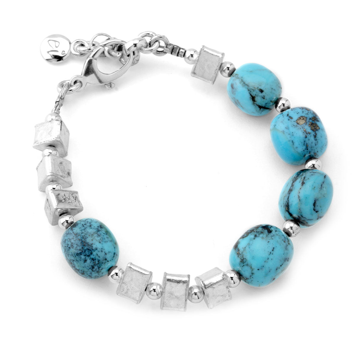 Turquoise & Silver Bracelet-240-3160