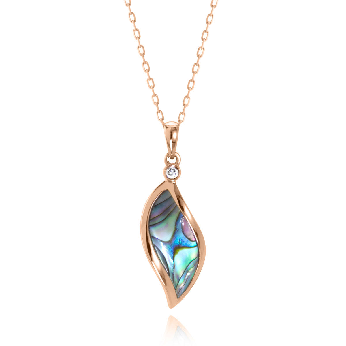 Rose Gold Venus Abalone & Diamond Necklace
