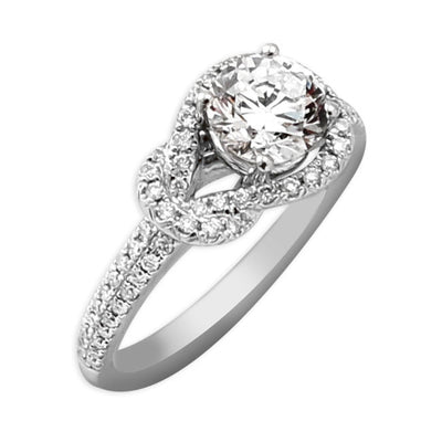 Diamond Ring with Buckle Knot Design 341811