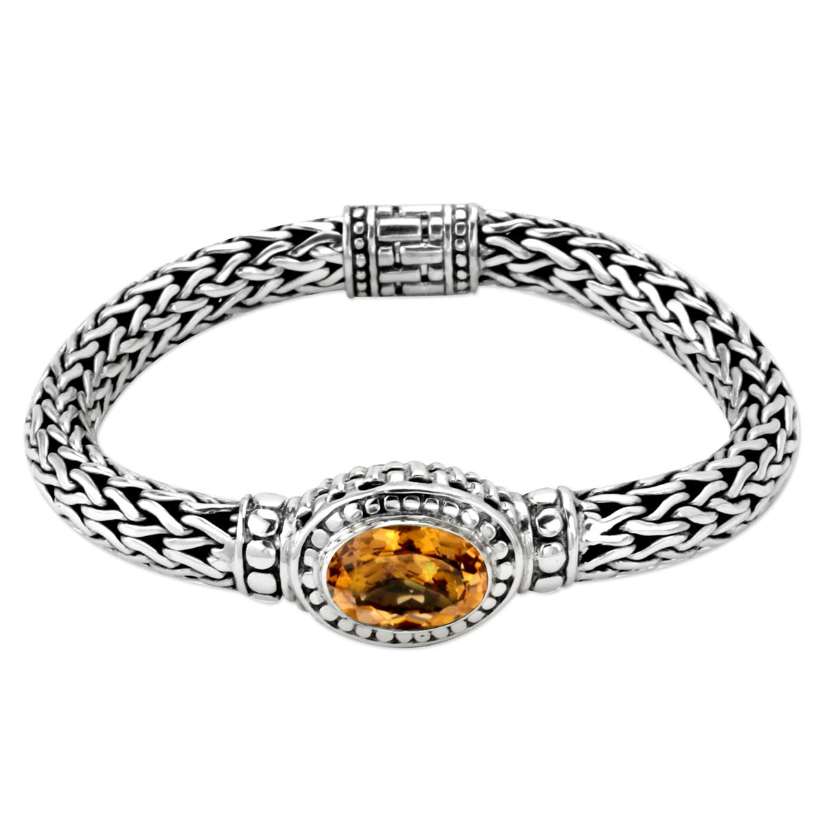 Bali Sterling Silver And Citrine Bracelet 342776