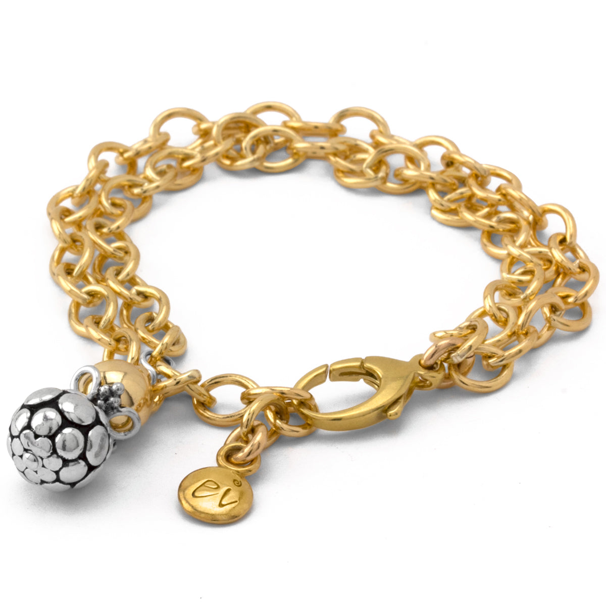 Gold Double Strand Link Bracelet