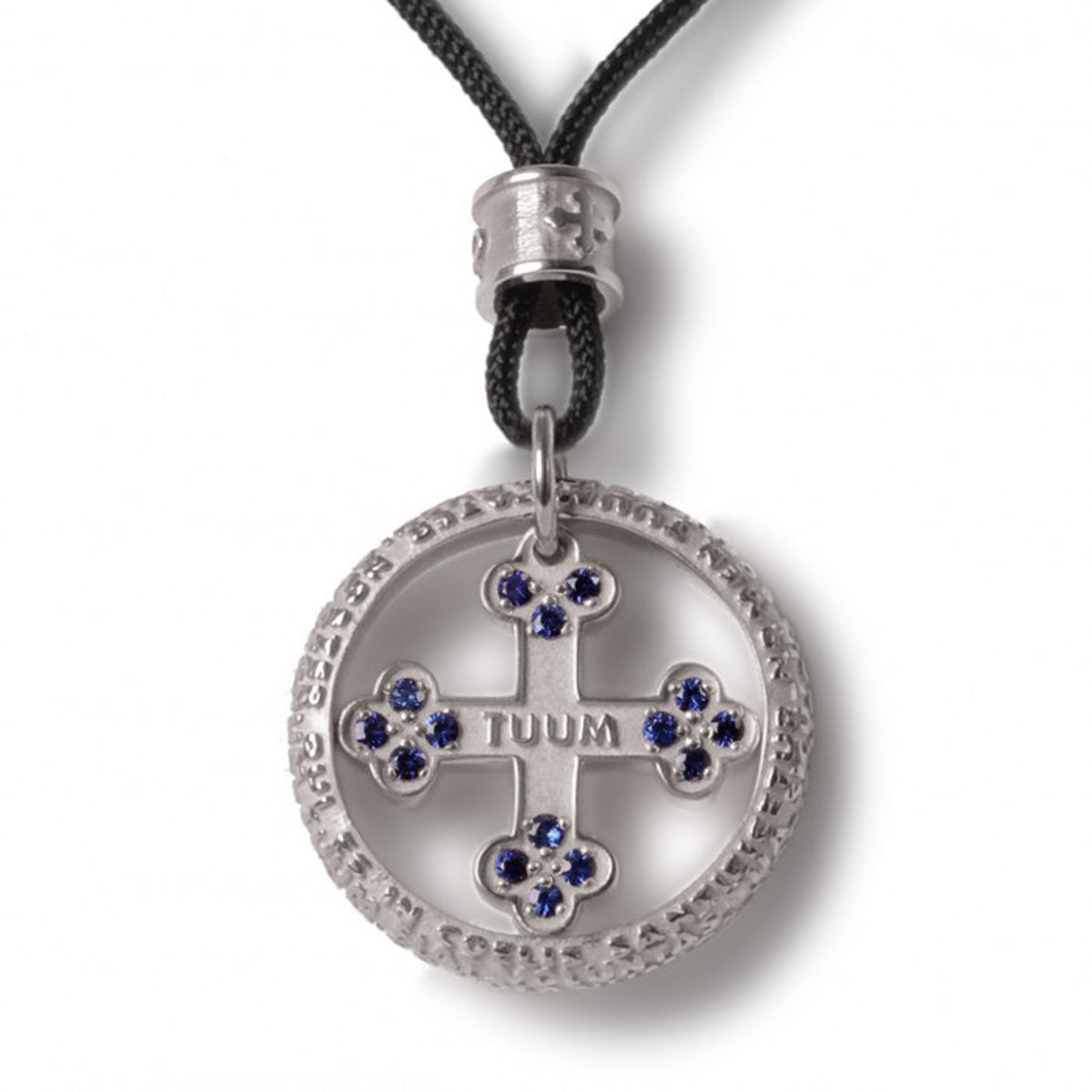 Our Father Flore Sterling Silver & Sapphire Necklace-605-1263