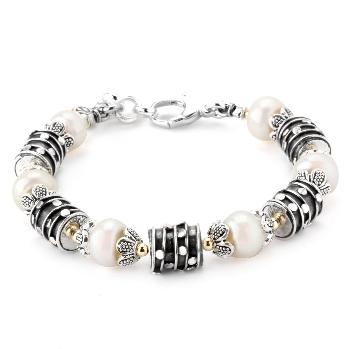 White Pearl and Silver Bracelet-343732
