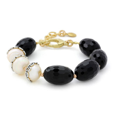 Onyx & Pearl Bracelet-240-3248