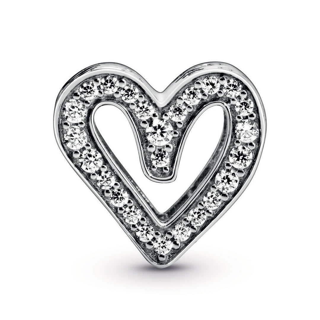 Pandora Sparkling Freehand Heart Charm – Elisa Ilana