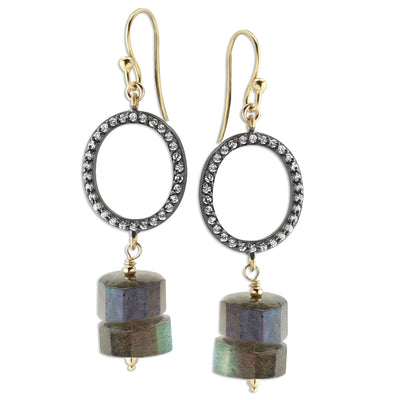 White Topaz & Labradorite Earrings-349300