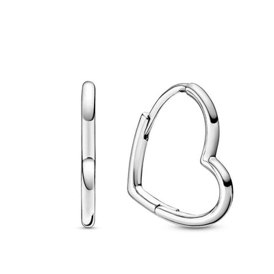 Pandora Asymmetrical Heart Hoop Earrings