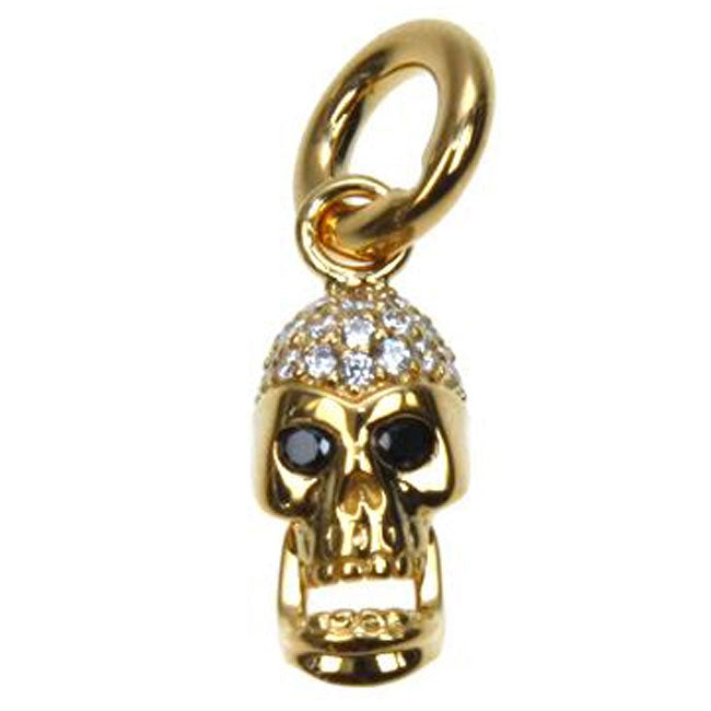 STORY by Kranz & Ziegler Gold Plated with Black and Clear CZ Skull Charm RETIRED ONLY 2 LEFT!-339734