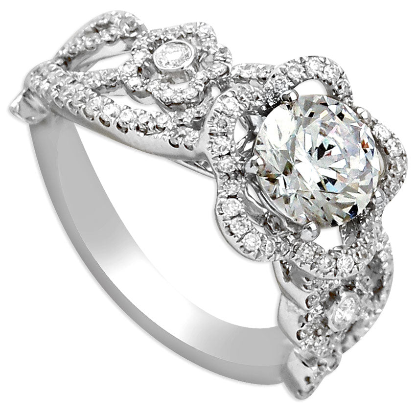 Diamond Ring with Floral Halo  341801