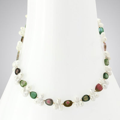 Mystic Corundum and Watermelon Tourmaline Necklace 343150