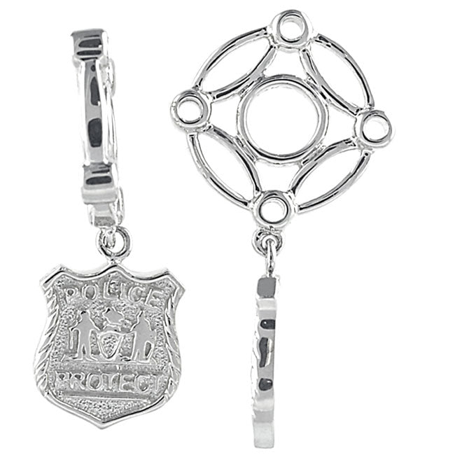 Storywheels Police Badge Dangle Sterling Silver Wheel-335664