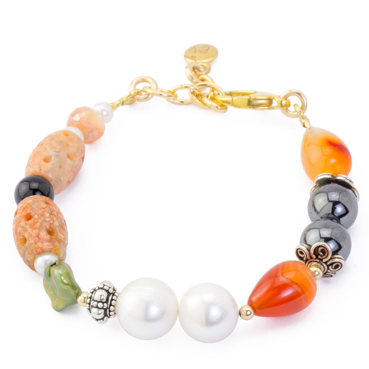 Impressionist Collection Carved Jasper & Carnelian Bracelet