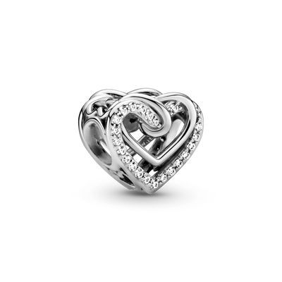 Sparkling Hearts Entwined Charm