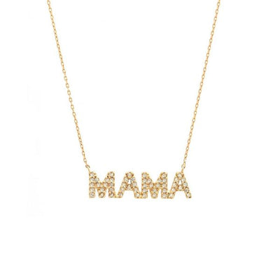 14kYG Diamond "MAMA" Necklace, .15ct D