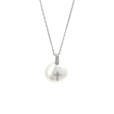Pearl w/ Cross Necklace